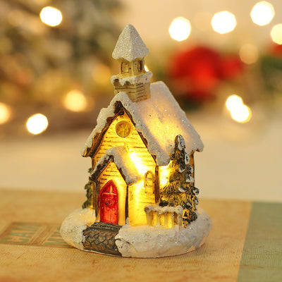 Adorno Navideño Casa de Nieve Luminosa con Resina Brillante - Image 7