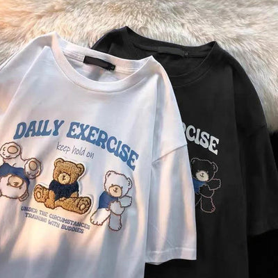 Playera Infantil de Algodón Puro con Osito Bordado Serie Leche - Image 3