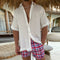 Camiseta Casual Hombre Algodón Lino Manga Corta Suelta
