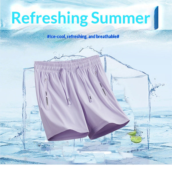 Pantalones Deportivos Hombre Tela Ice Silk Transpirable Ajuste Relajado