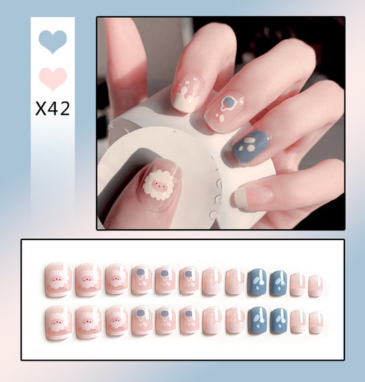 Uñas Postizas Francesas Removibles con Diamantes - Image 24