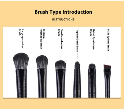 Set de 6 Brochas de Maquillaje Profesional - Sombra, Delineador y Corrector - Image 7