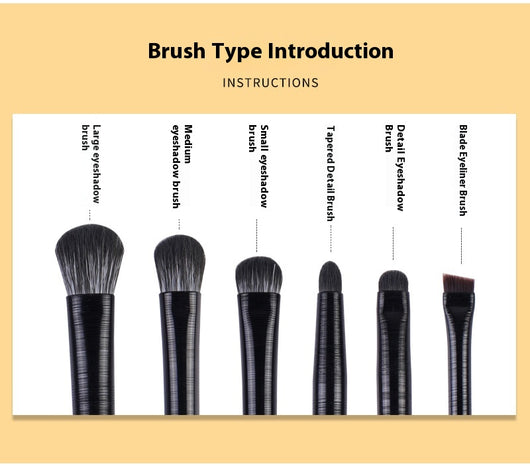 Set de 6 Brochas de Maquillaje Profesional - Sombra, Delineador y Corrector - Image 7