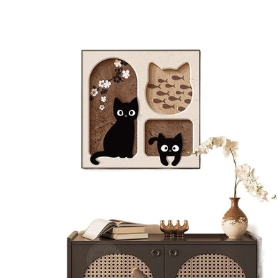 Cuadro Decorativo Gato Adorable Estilo Crema para Sala y Comedor - Image 4