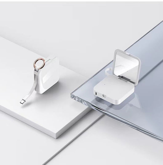 Llavero Powerbank con Espejo de Diamantes y Carga Rápida - Image 4