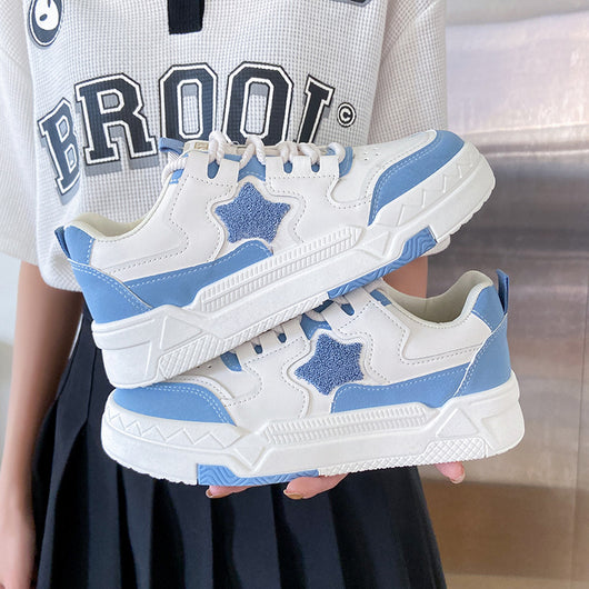 Zapatillas Casuales Coreanas para Mujer con Suela Gruesa - Estilo Skate Versátil