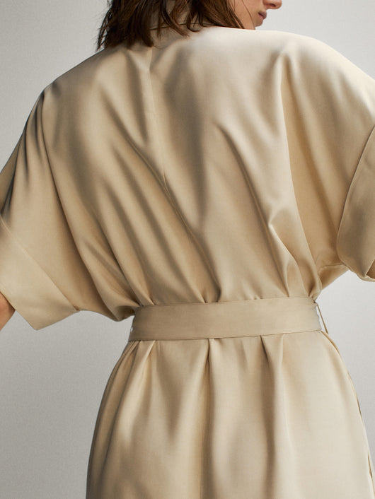 Vestido Camisero Suelto con Cinturón y Bolsillos - Image 12
