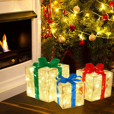 Caja de Regalo Navideña Luminosa con Moño - Decoración LED para Interiores y Exteriores - Image 11