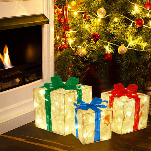 Caja de Regalo Navideña Luminosa con Moño - Decoración LED para Interiores y Exteriores - Image 11