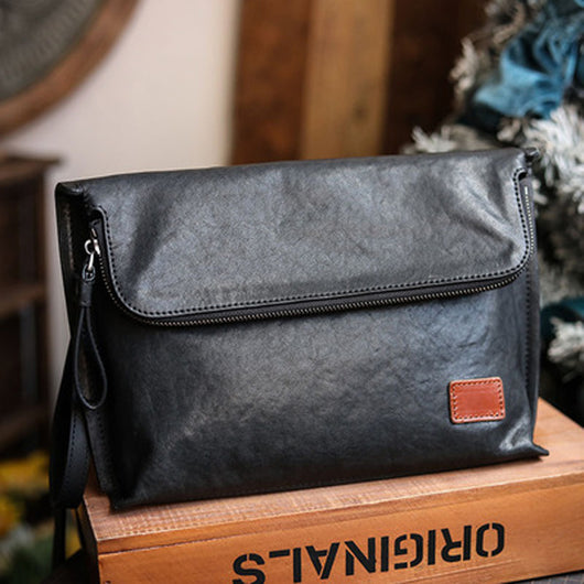 Bolsa de Cuero para Hombre Bandolera Un Hombro Piel Vacuna Suave - Image 4