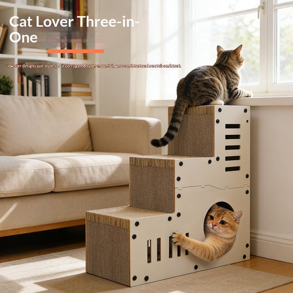 Rascador Ondulado Multifuncional para Gatos
