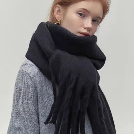 Bufanda de Lana Cálida para Otoño e Invierno - Colores Sólidos Premium - Image 2
