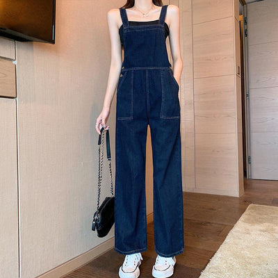 Overol Denim de Cintura Alta Minimalista para Mujer - Image 13