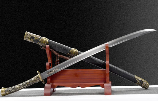 Sable Fulong de Pluma de Ganso Salvaje - Acero Manganeso Alto Grado Colección