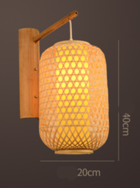 Lámpara de Pared de Bambú Tejido Estilo Chino Moderno - Image 11