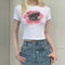 Playera Blanca Básica con Estampado de Gato Kawaii - Cómoda y Versátil para Verano 2023