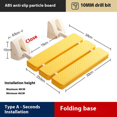 Taburete Plegable de Baño con Soporte de Pared - Seguro y Antideslizante para Adultos Mayores - Image 6