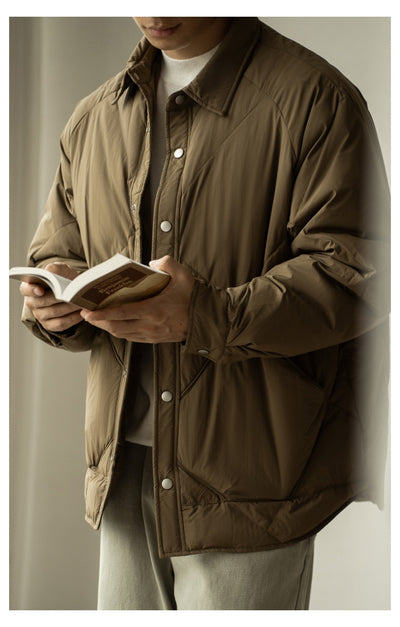 Chaqueta de Invierno Acolchada para Hombre con Cuello Tipo Camisa - Image 15