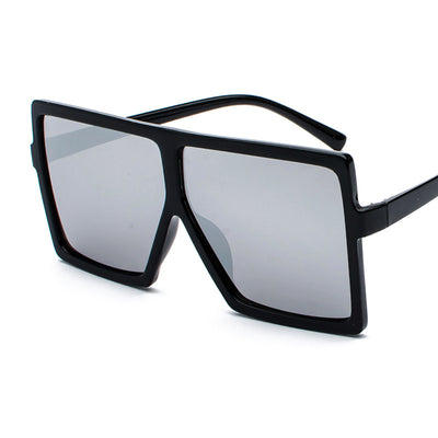 Oversized white square-frame sunglasses with dark lenses, featuring a bold and fashionable design. - Image 8