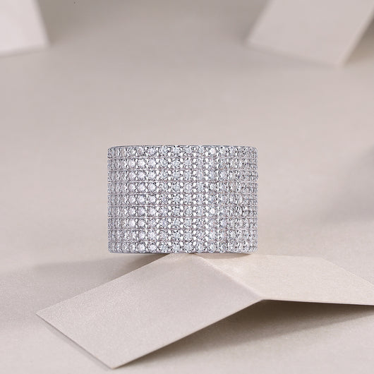 Juego de Anillos de Boda Bright Stars con Moissanita Premium en Plata S925 y Baño de Platino - Image 12