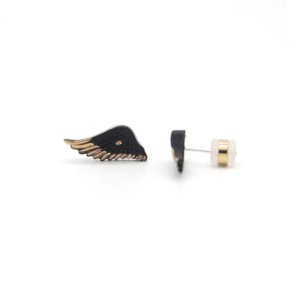 Aretes de Pareja Cerámica y Plata 925 Unisex Blanco y Negro