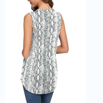 Chaleco Estampado Escote V Sin Mangas - Estilo Europeo y Americano - Image 10