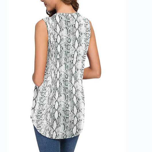 Chaleco Estampado Escote V Sin Mangas - Estilo Europeo y Americano - Image 10