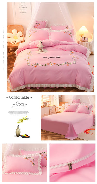 Juego de Cama de 3 Piezas para Cama Individual con Edredón de Volantes - Image 7