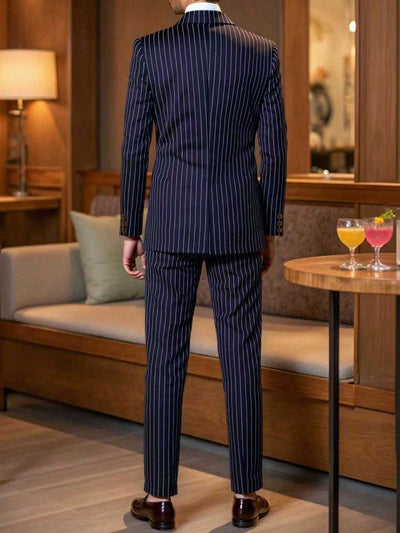 Conjunto de Traje Ejecutivo a Rayas para Hombre - Image 20