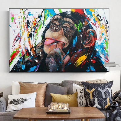 Cuadro Canvas Mono Graffiti HD - Arte Urbano Impreso - Image 15
