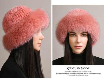 Gorro de Visón Trenzado para Mujer - Abrigo Elegante de Invierno - Image 21