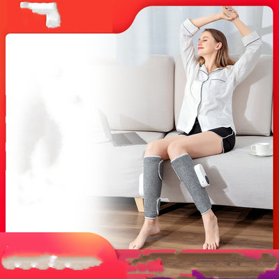 Pair of gray wireless leg massagers with heating, air pressure, and vibration functions for relaxation. - Image 5