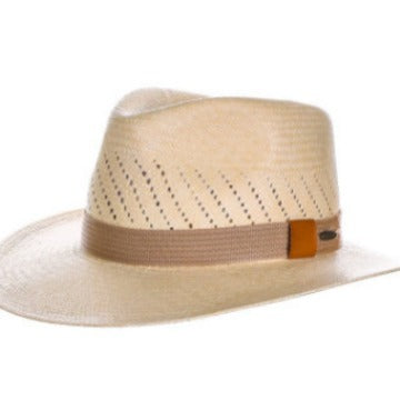 Sombrero Jazz de Paja con Cinta Rayada y Ala Plana - Image 4