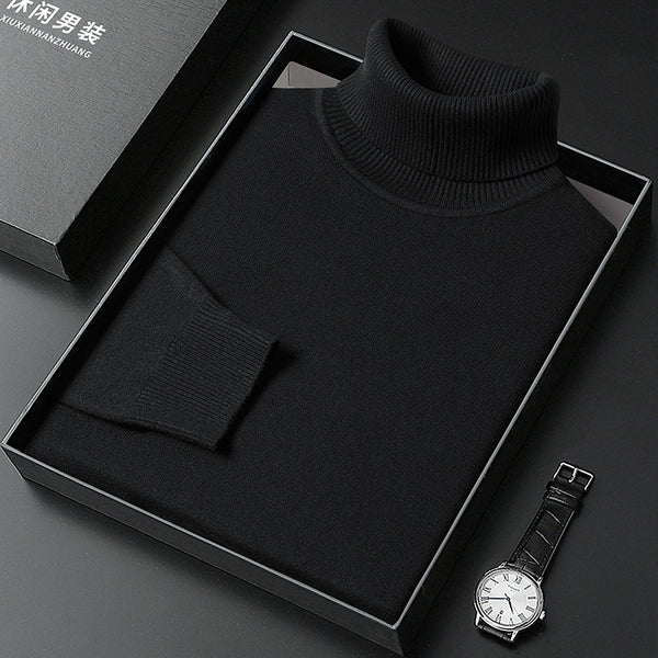 Suéter Cuello Alto para Hombre - Abrigo Básico Invierno Colores Sólidos - Image 9