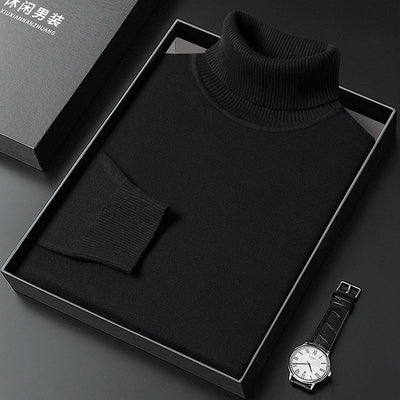 Suéter Cuello Alto para Hombre - Abrigo Básico Invierno Colores Sólidos - Image 9