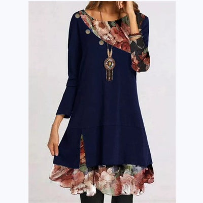 Vestido Floreado Holgado Talla Grande - Diseño Fresco en Gasa Estampada - Image 7