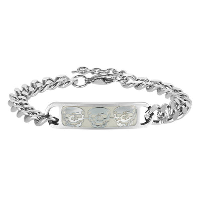 Pulsera Calavera Luminosa en Acero Titanio para Hombre - Image 7