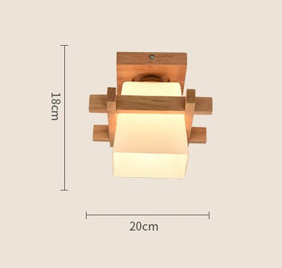 Lámpara de Techo Minimalista Tic-tac-toe en Vidrio y Madera Maciza Estilo Rústico Moderno - Image 25