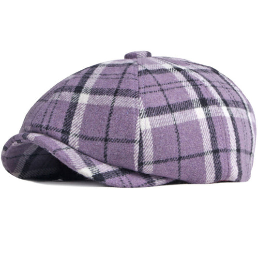 Sombrero Octagonal a Cuadros para Mujer