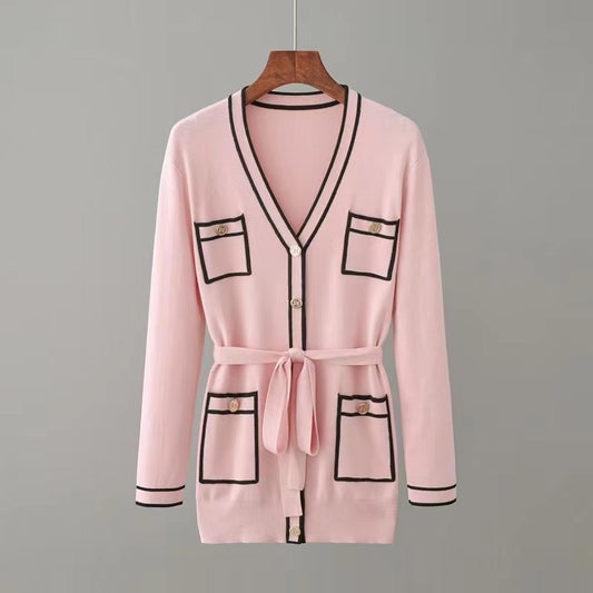 Conjunto de Cardigan y Pantalón Palazzo: Elegancia Fluida con Cintura Ajustable - Image 2