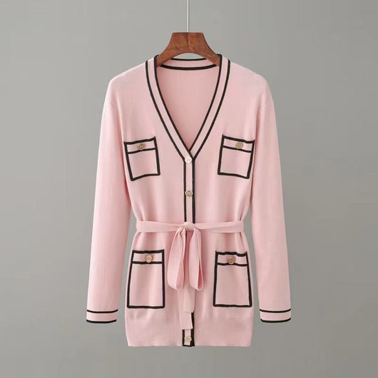 Conjunto de Cardigan y Pantalón Palazzo: Elegancia Fluida con Cintura Ajustable - Image 2