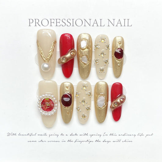 Uñas Postizas Barrocas con Gemas - Diseño Avanzado - Image 6