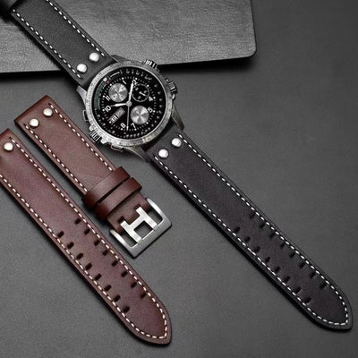 Correa de Reloj Cuero Khaki Field 20-22mm - Primera Capa Premium - Image 11
