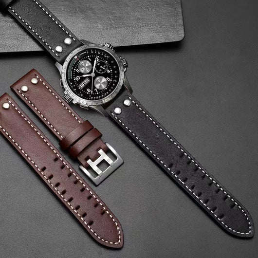 Correa de Reloj Cuero Khaki Field 20-22mm - Primera Capa Premium - Image 11
