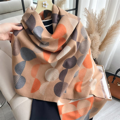 Bufanda Chaleco de Cachemira Cálida con Tejido Jacquard y Borlas - Image 30