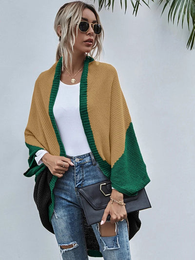 Cardigan Tejido de Invierno con Combinación de Colores - Image 3