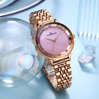 Reloj de Mujer Resistente al Agua con Cristal de Cuarzo y Banda de Acero Inoxidable - Image 4