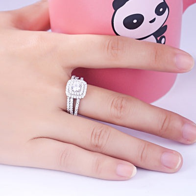 Anillo de Plata Esterlina 925 con Circón - Conjunto Elegante