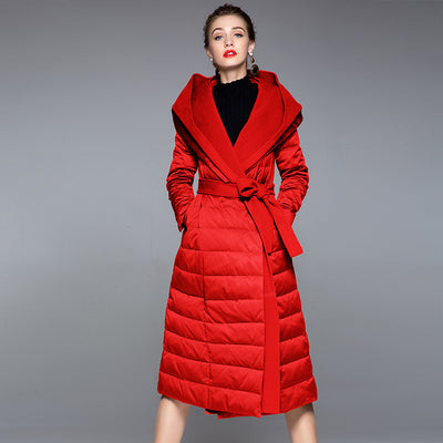 Chaqueta Acolchada con Capucha y Parches de Encaje para Mujer