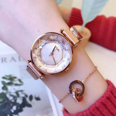 Reloj Mujer Magnético Resistente al Agua con Correa de Malla - Image 10